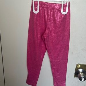 Pink glittery leggings